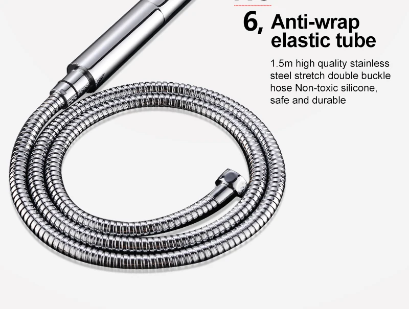 Switch with Hand Shower Nozzle Brass Pressure Rain & Pulse Spray Gun Round Detachable Washable Shower Head Without Drilling (19)