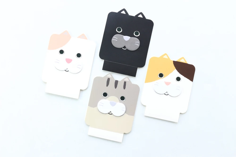 Domikee художественная симпатичная кавайная cat Форма школьников sticky memo pad канцелярские принадлежности, тонкий индекс блокноты/sticky вкладки