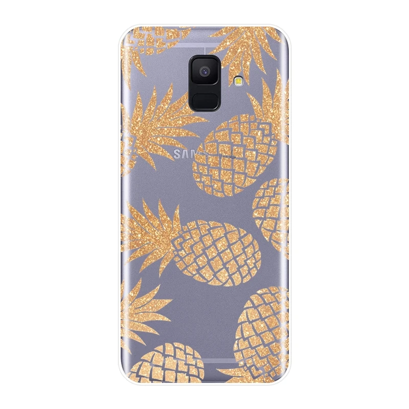 Задняя крышка для Samsung Galaxy A6 A8 Plus 2018 мягкий силиконовый персиковый ананас A3 A5 2016 2017