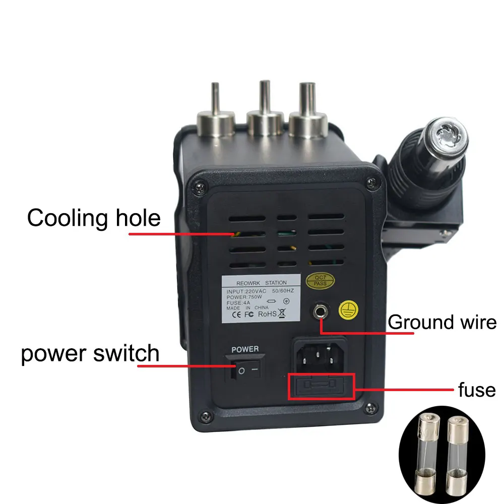 1 компл. Двойной цифровой дисплей Eruntop 8586D + Электрический паяльники фена SMD паяльная станция обновлен от 8586