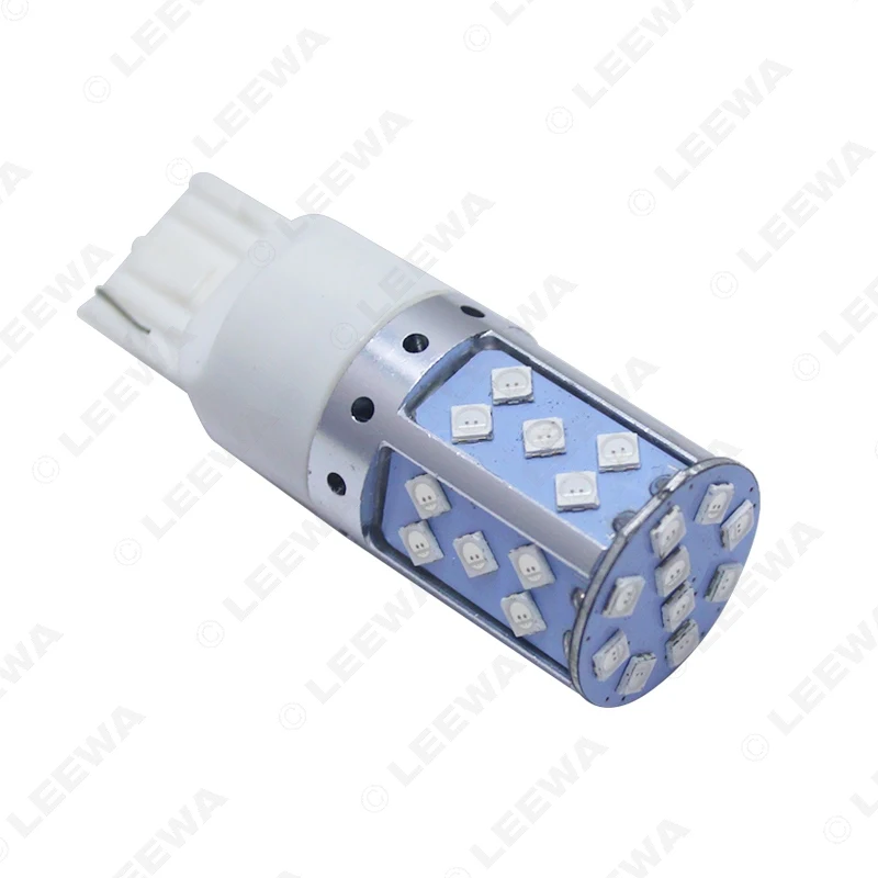 LEEWA 10 шт. цвета: белый/желтый/красный 7440 T20 3030SMD 35 светодиодный Автомобильный светодиодный поворотник тормозной фонарь разъем для лампы # CA5514