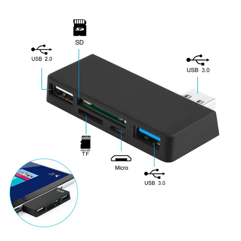 USB3.0HUB + кардридер многофункциональный планшет Microsoft аксессуары все-в-одном расширитель