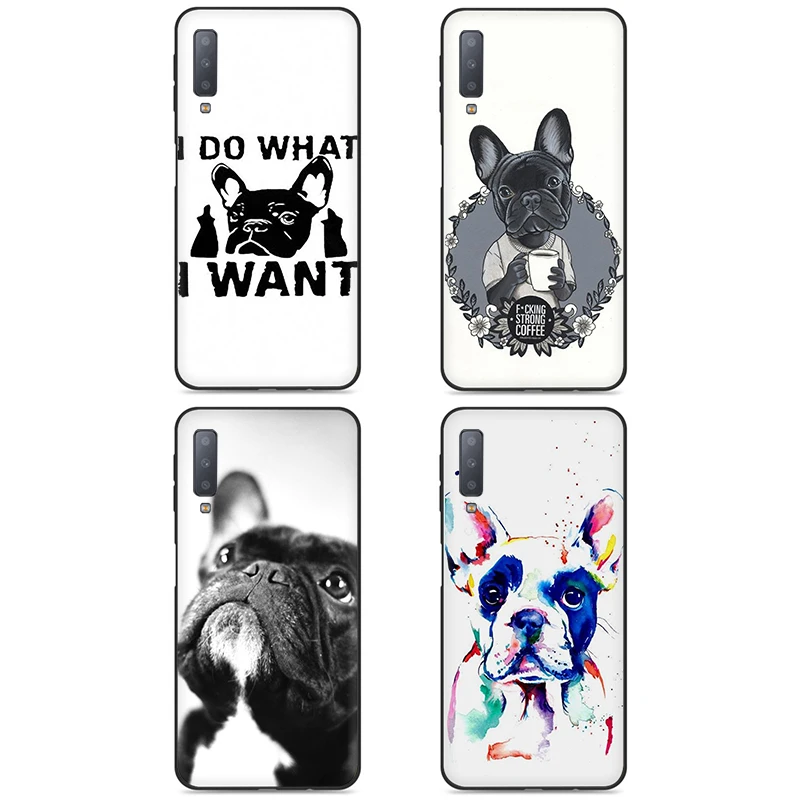 Мягкий чехол для телефона с изображением французского бульдога мопса Samsung Galaxy A6 7