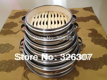 

14.5cm 16.5cm 18cm 20cm 22cm 24cm 26cm 30cm Bamboo steamer stainless steel dumplings bamboo steamer cage buns 2pcs