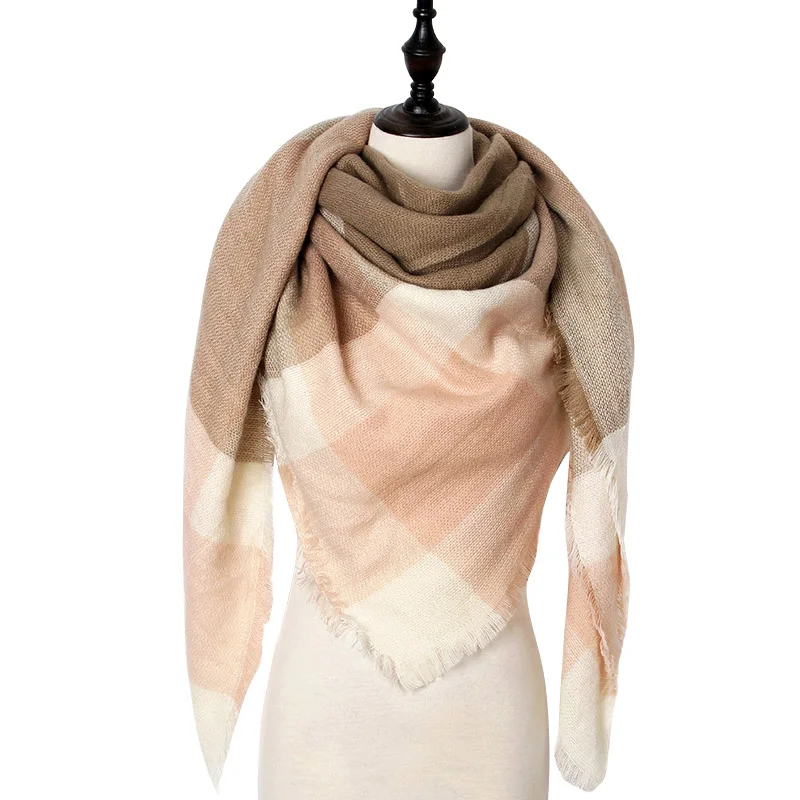 Теплый кашемировый зимний шарф женский платок качество хорошее шерсть шарфы женские,модные плед шарфы платки палантины,большой шарф в форме треугольника,шарф мягкий и приятный на ощупь - Цвет: Color 5