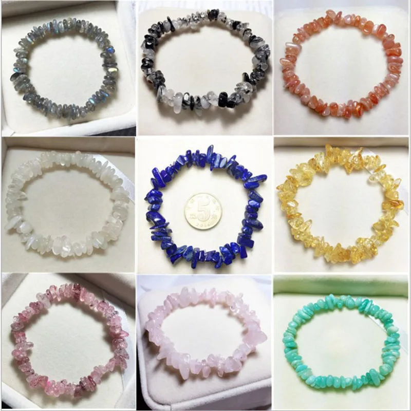 Natural quartz crystals tumbled stones Wealthy healing stones bracelet make of tumbled stones (3)