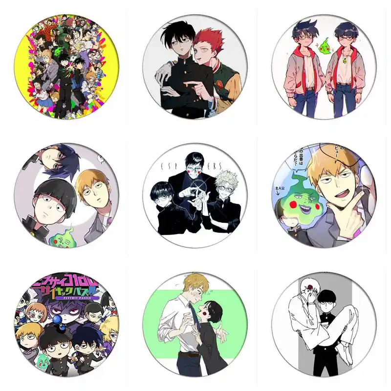 TT681 Anime Mob psycho 100 badges pins Cartable Sac à dos décorer
