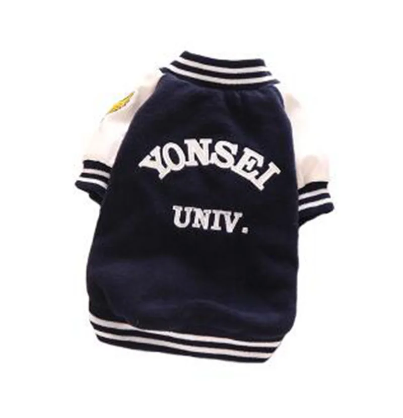 Корея Uni свитер для собак, Yonsei Uni жилет для собак, французский Бульдог жилет, Английский бульдог жилет, одежда для собак - Цвет: Yonsei Dark Blue