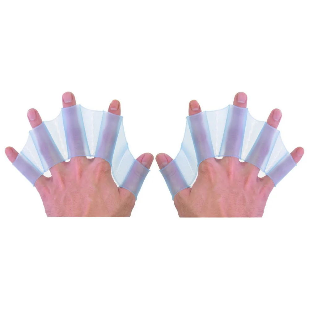 УНИВЕРСАЛЬНЫЕ СИЛИКОНОВЫЕ ласты для плавания S M L тренировок синие рук|gloves