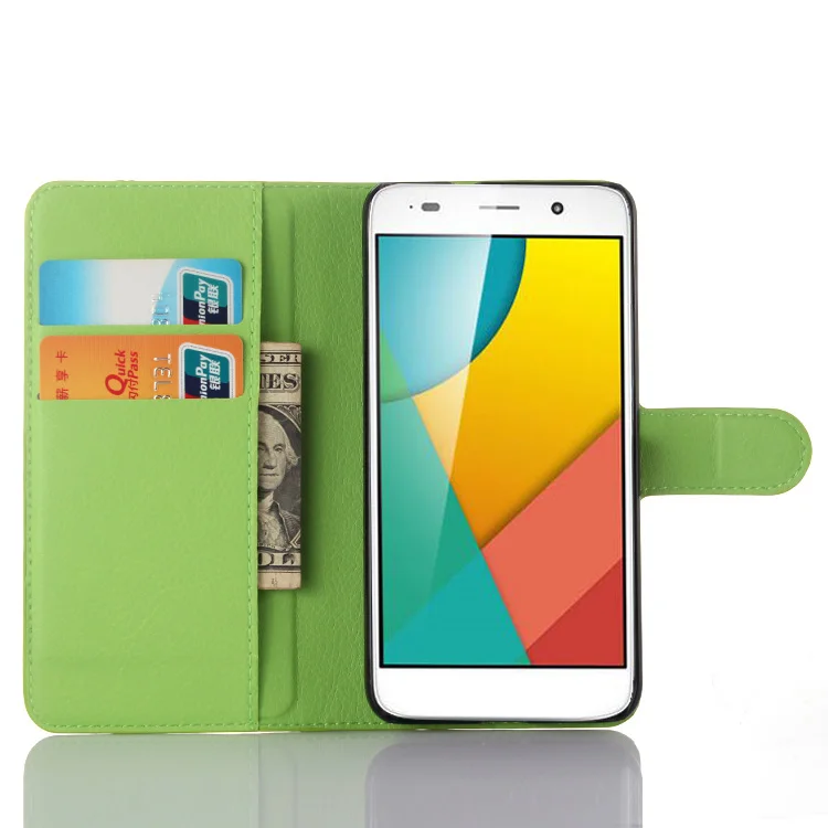 

Fashion Litchi Texture Leather Case for Huawei Honor 4A Flip Cover Case Wallet Stand Style Protective Shell With Card Slot