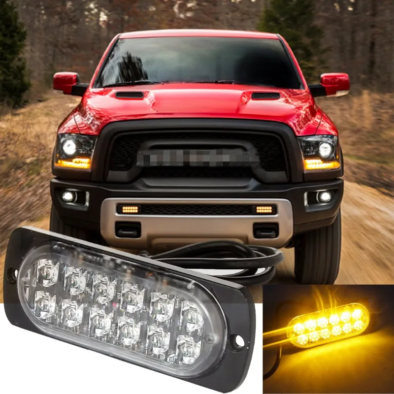 12v/24v грузовик фура поезд Ван Led Янтарная вспышка гриль противотуманная фара Строб