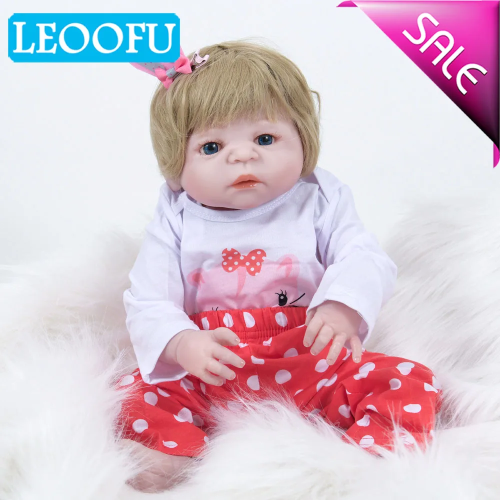 

LEOOFU 55cm 22inch toy doll silicone bebe reborn doll toddler babies like bebe limited collection christmas gift new Year's gift