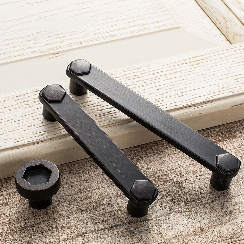 

1PCS Vintage Zinc Alloy Black/Coffee Door Handles For Kitchen Cabinet Wardrobe Kitchen Bathroom Knob Furniture Handle