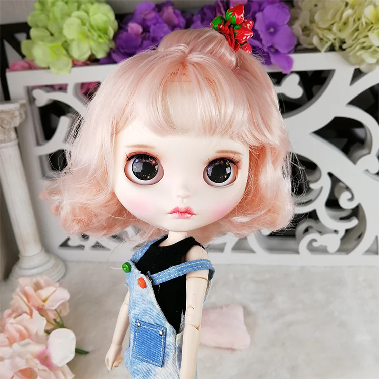 Kendra – Prämie Custom Neo Blythe Puppe mit rosa Haaren, weißer Haut und mattem Schmollmund 2