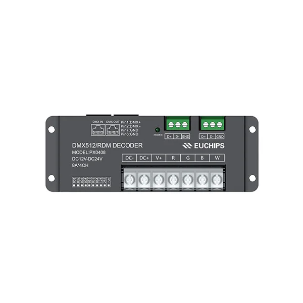 PX0408; 12-24VDC 8A* 4ch DMX512/RDM RGBW декодер