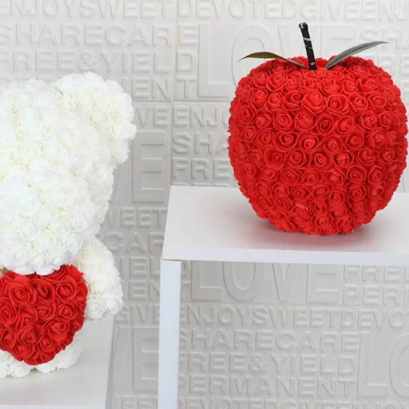 20 Вт, 30 см пены Apple Форма Искусственные цветы розы DIY Свадебные украшения для дома на день рождения в стиле Дня Святого Валентина, подарок ко дню рождения