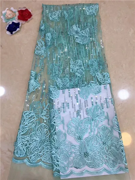

New French fine lace fabric with beads, 2018 African tulle lace fabric