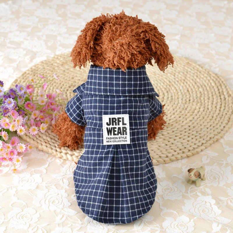 Classic Plaid Pet T-Shirt Summer Dog Shirt Vest Casual Dog Tops Puppy Outfits Yorkshire Dog Clothes Pet Clothing For Small Dogs