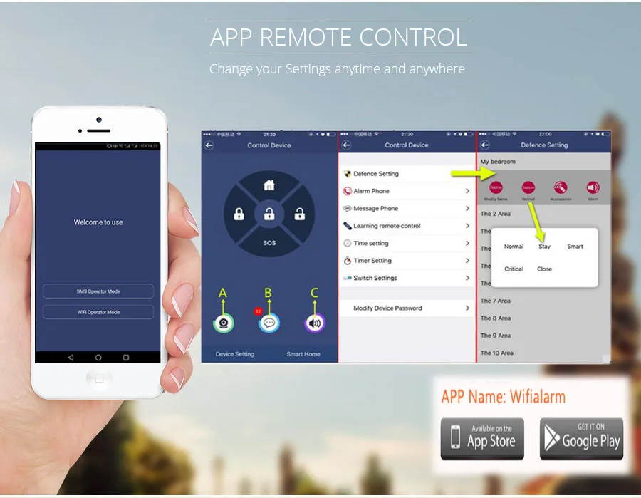Sistema de Alarme sem Fio & com Fio Sgooway Wifi Pstn Detectores Alarme Casa Inteligente Relé Saída App Inglês - Russo Espanhol Francês Gsm 9 casa inteligente relé saída app inglês russo espanhol francês