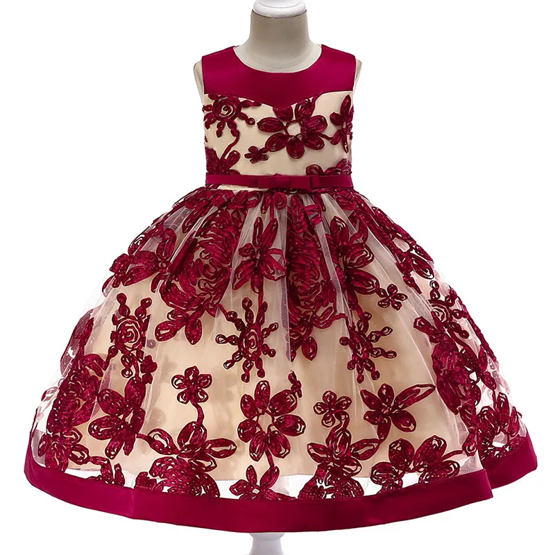 

Ball gown for girls children's party dress flower girl dresses for weddings first communion dresses applique baby costume L5052