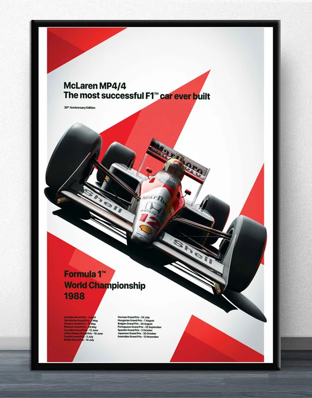 MX106 на заказ Ayrton Senna F1 Formula Grand MCLAREN автомобильный постер художественная картина
