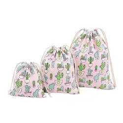 2019 Новая мода для мужчин женщин рюкзак кактус печати мешок сумки на завязках для путешествий