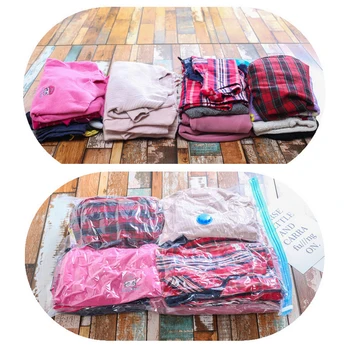 

Vacuum Bag Package Compressed Organizer For Wardrobe Space Saver Transparent Saving Space Seal Foldable Storage Bag
