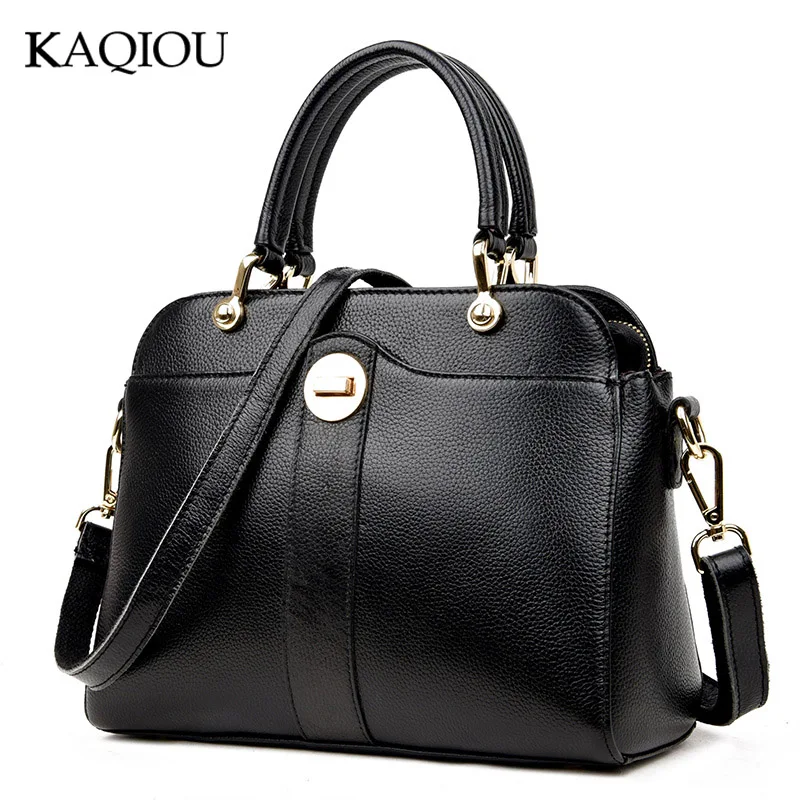 

KAQIOU Women Cow Genuine Leather Handbags Trapeze Bag Fashion Ladies Famous Brand Luxury Shoulder Bags Women Messenger Bags