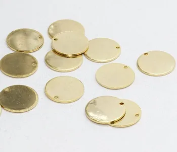 

connectors. 10 Pcs 17mm 24k Shiny Gold Plated Round Charms , Round Disc , , BRT191- *