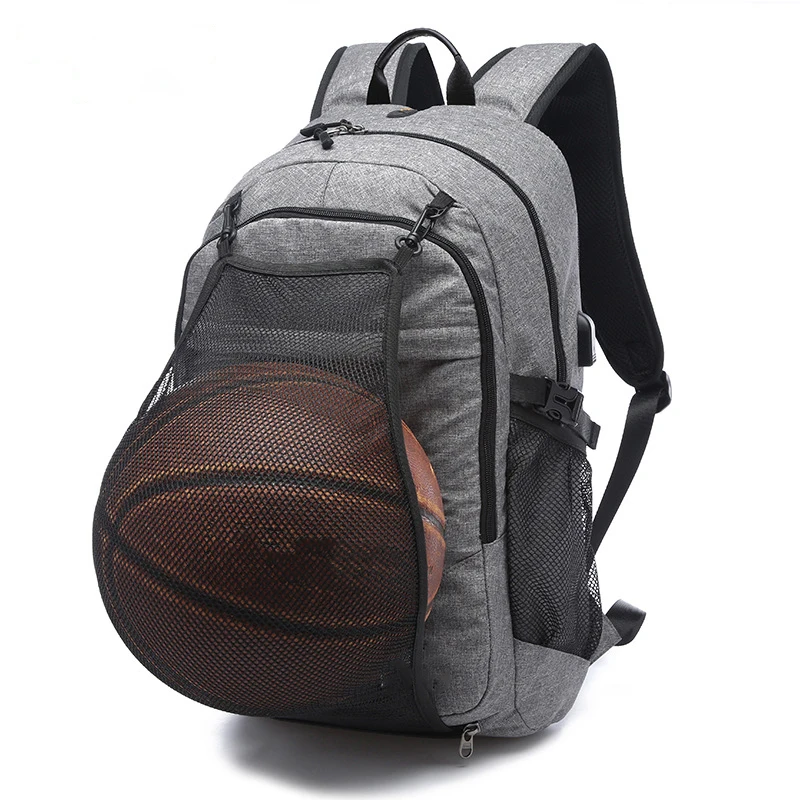 Уличная Мужская спортивная сумка для спортзала рюкзак для ноутбука usb зарядка путешествия Баскетбол рюкзаки с держатель для мяча подростка футбольный мяч пакет