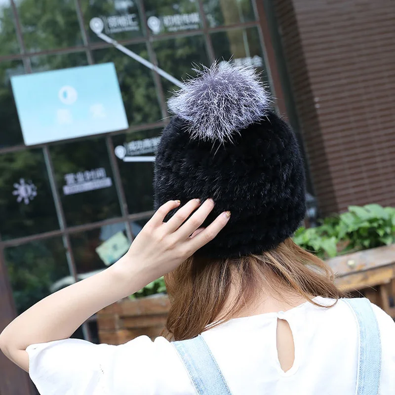 Glaforny Visors теплая зимняя шапка Норковая кепка норковая модные шапки вязаная ручной