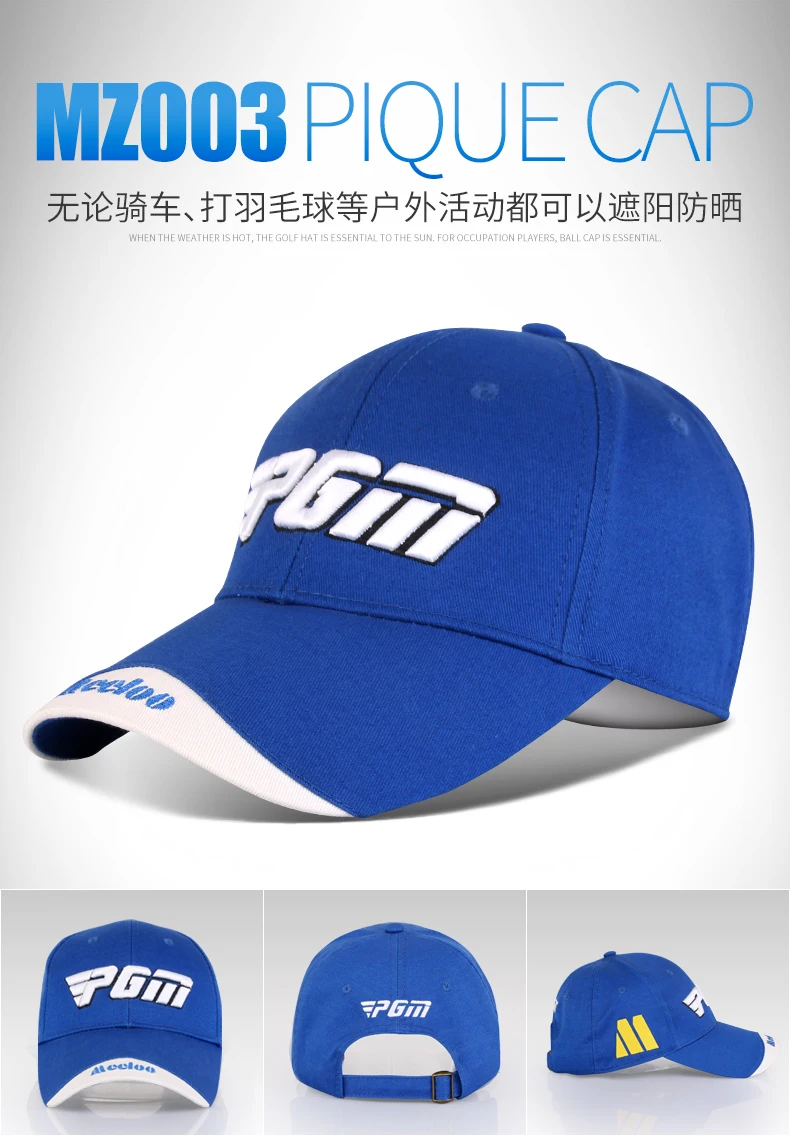 PGM Открытый Гольф кепки для гольфа унисекс хлопок Солнцезащитная шляпа вышивка торговая марка Топ кепки шляпы для гольфа 5 цветов