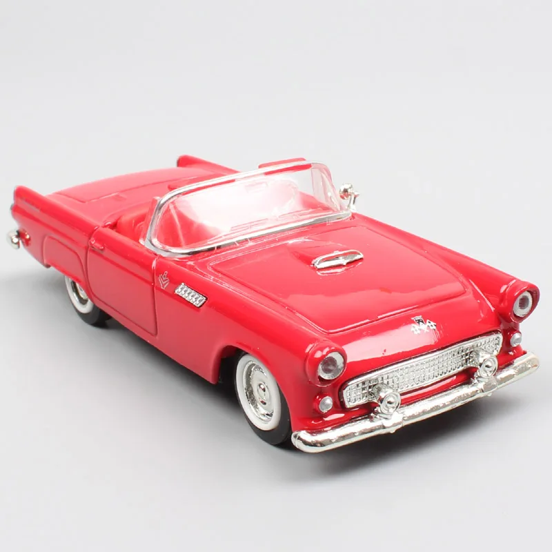 Детские 1:43, брендовые винтажные Ретро 1955 Ford Thunderbird T-Bird металлические транспортные средства, трансформируемые модели литья под давлением, масштаб, мини-автомобили, игрушки для хобби