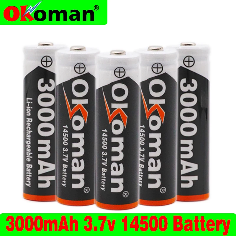 

2-20PCS/LOT EastFire AA 14500 3000mah 3.7 V lithium ion rechargeable batteries and LED flashlight, free delivery