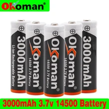 Lote eastfire aa 14500 3000mah 3.7 v baterias recarregáveis de íon de lítio e lanterna led, entrega gratuita