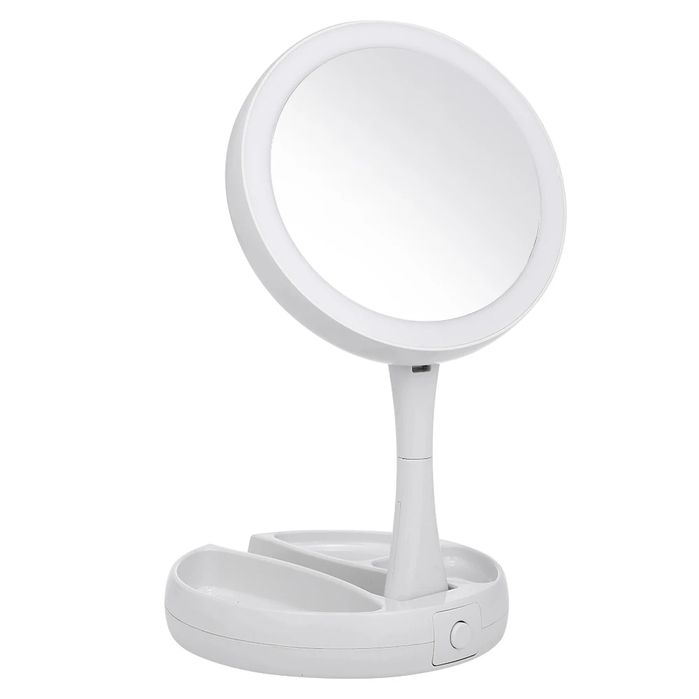 

Portable LED Lighted Makeup Mirror Vanity Compact Make Up Pocket mirrors Vanity Cosmetic hand Mirror 10X Magnifying Glasses New