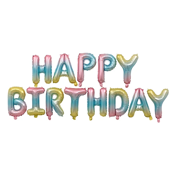 13 шт./лот 16 дюймов Розовое Золото Фольгированные буквы «С Днем Рождения» воздушные шары для взрослых детей день рождения Декор поставки Алфавит воздушный баннер - Цвет: green