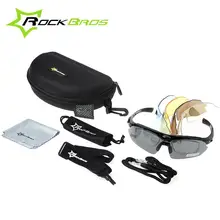 RockBros Polarized TR90 Goggles Eyewear Outdoor Sports Cycling Sun Glasses Bicycle Glasses Bike Sunglasses 5 Lenses