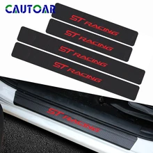 Protetor de seda de fibra de carbono, 4 unidades, st racing motor esporte de porta do carro para ford focus 2 focus 3 mondeo fiesta kuga mk2 mk3 mk4