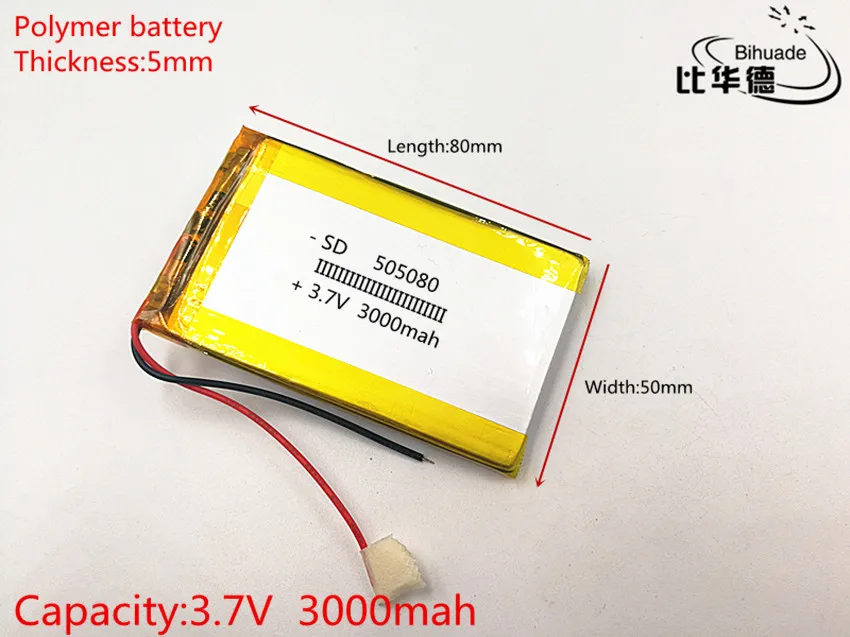 3 7 V 3000mAh 505080 литий полимерный ионный аккумулятор для Mp3 MP4 MP5 Игрушечный мобильный