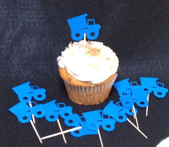 Toppers De Cupcake Camion A Benne Basculante Cure Dents De Bapteme Pour Bebe Anniversaire Aliexpress