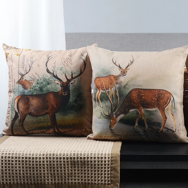 5 styles Forest Deer sofa Cushion Covers Stug Custom Pillow Cases