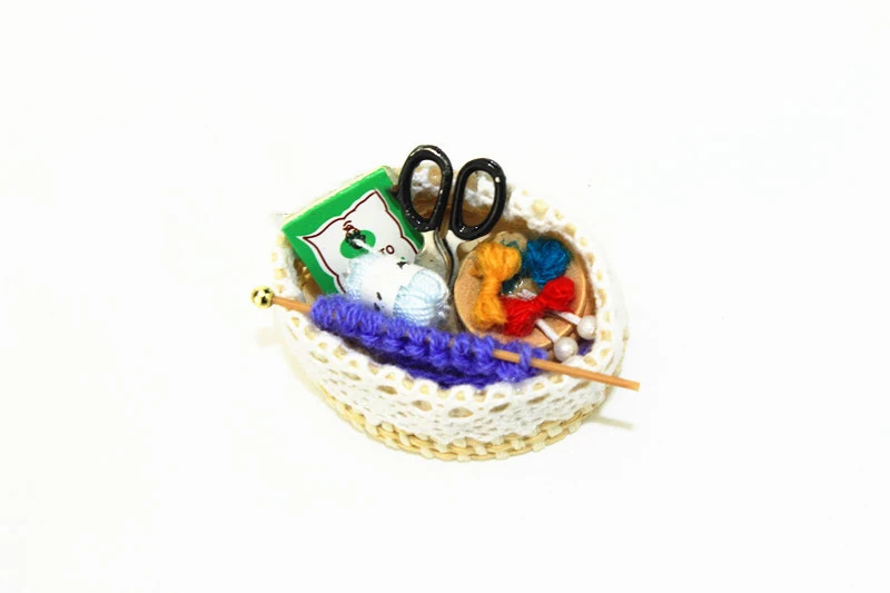 

wholesale 1:12 dollhouse miniature Mini wool knitting tool doll accessories toy for New collectible Gift