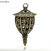 Doreen Box прекрасный античный бронзовый фонарь Подвески 4,5x2,5 см(1-3/" x1"), продается в упаковке 5(B16711