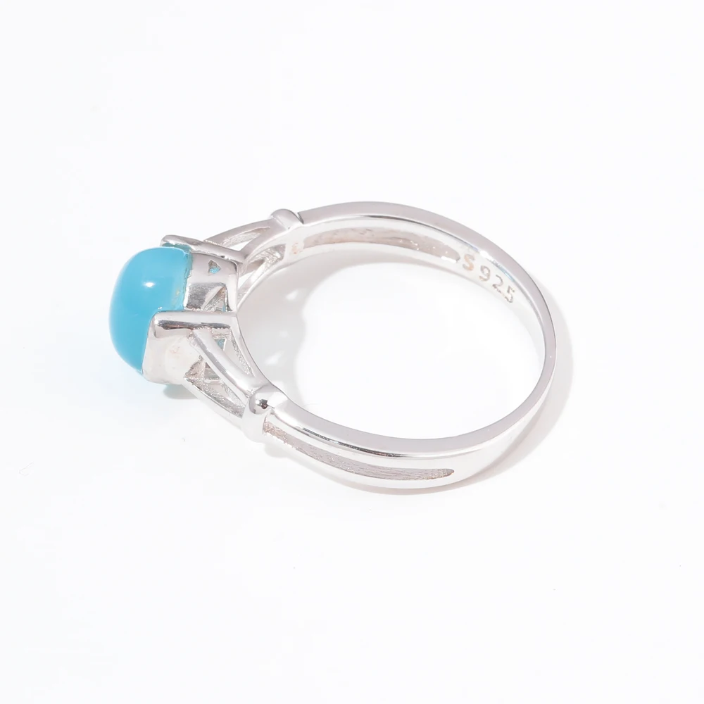 CiNily White & Blue Moonstone Solid 925 Sterling Silver Rings Twilight Bella Wedding Ring Pure Silver BOHO Vintage Jewelry Women