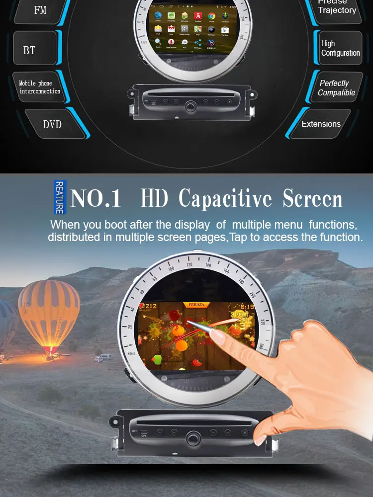 Perfect LJDA 1 Din Android 4.4 Car CD DVD Player For BMW Mini Cooper 2010 2011 2012 2013 2014 GPS Navigation multimedia Audio Radio WIFI 1
