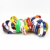 Pulsera de silicona deportiva con logotipo de la bandera del mundo, brazalete de goma elástica para Fans del fútbol nacional, regalo de recuerdo, 1 unidad, SH244 ► Foto 1/6