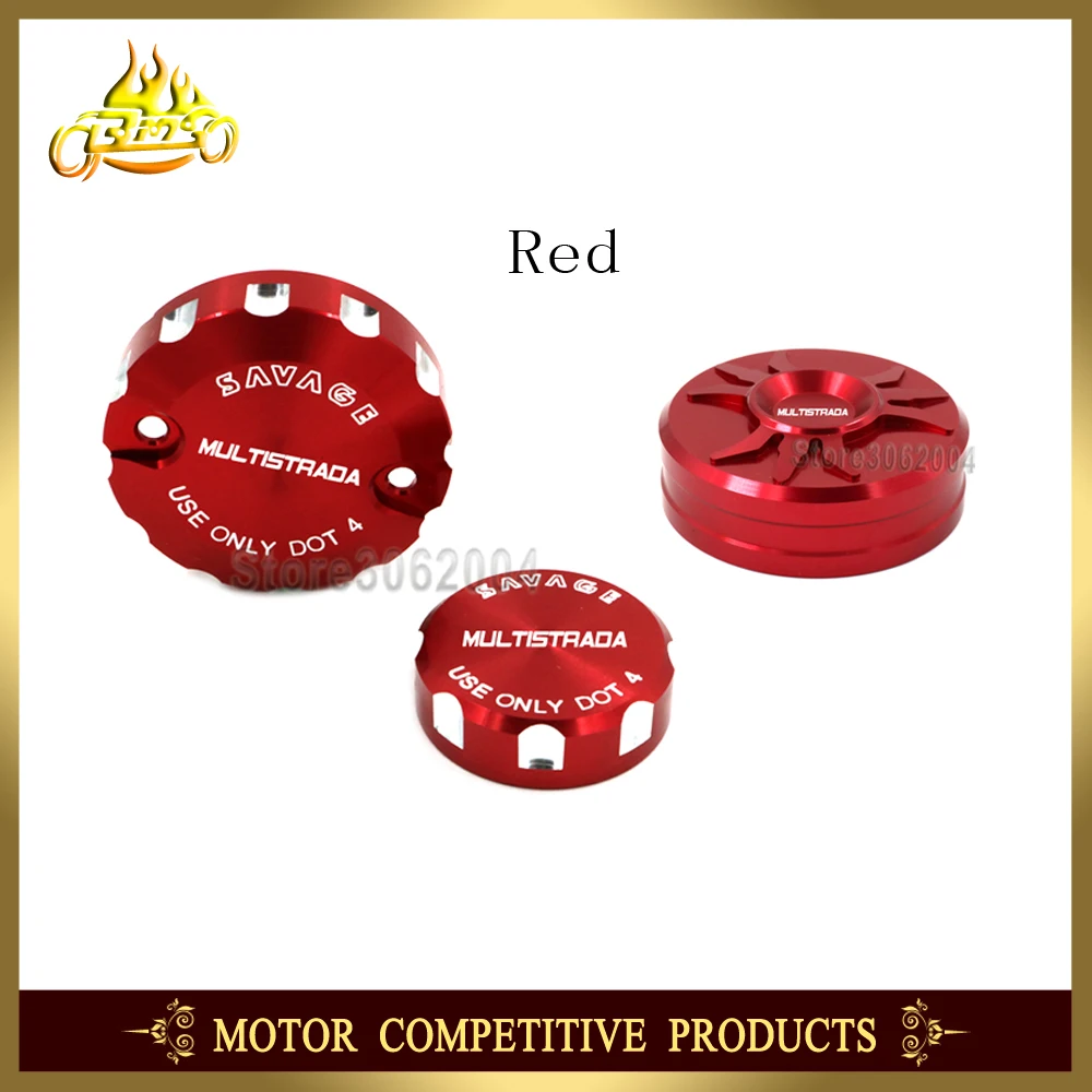 

Motorcycle Front&Rear Brake Clutch Master Cylinder Fluid Reservoir Cover Cap For DUCATI Multistrada 1200 DVT 1200DVT ENDURO Red