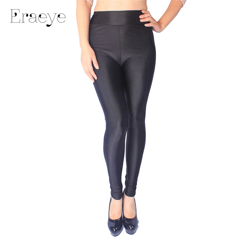 Eraeye Fashion Nylon Gloss Pants Large Size Xl 5xl High Elastic Black Denim Pencil Sexy Skinny 