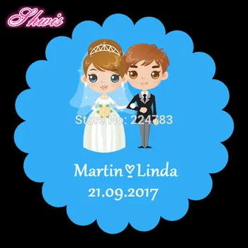 

100pcs Custom Wedding Stickers Wedding Invitations Envelop Seals bomboniere Name and Date Design